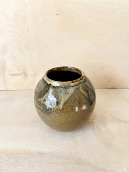 Brownish Green Moon Jar