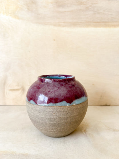 Red Wash Moon Jar