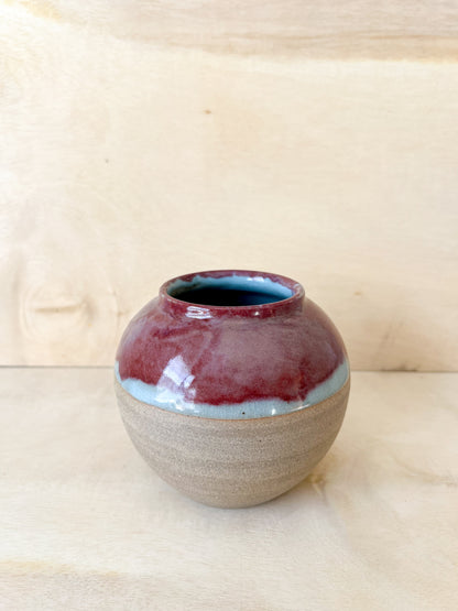 Red Wash Moon Jar