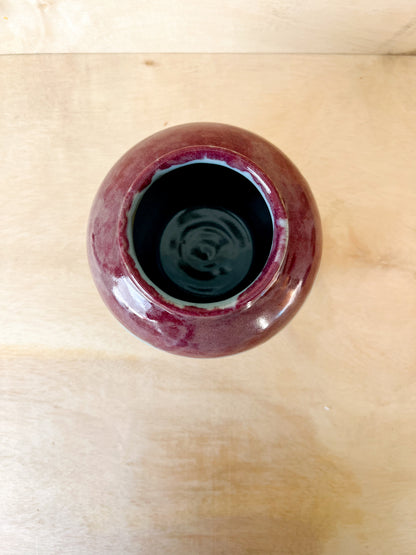 Red Wash Moon Jar