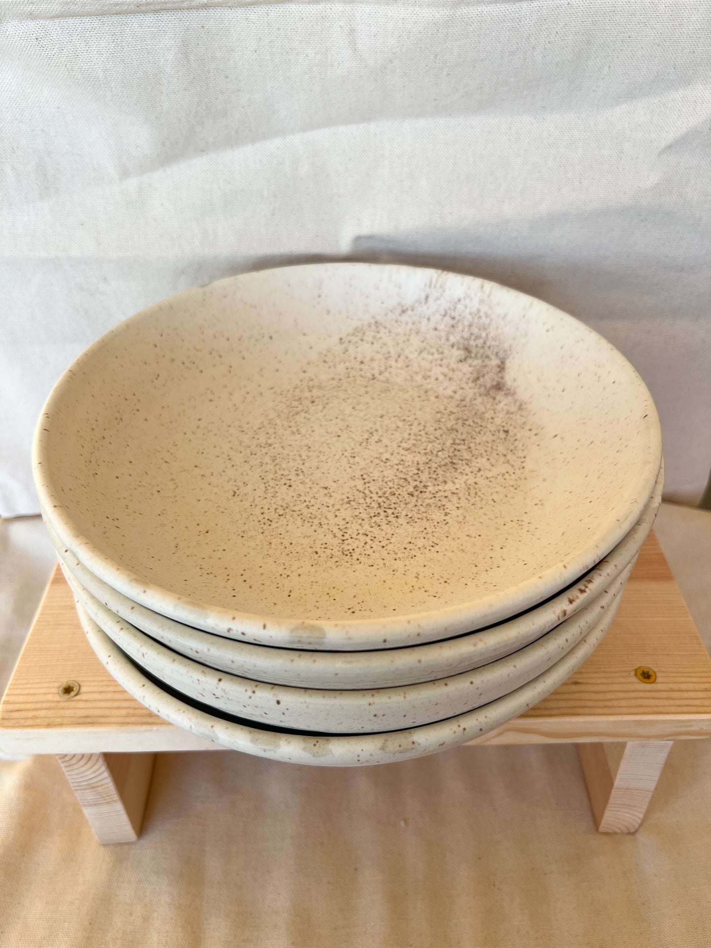 Speckled White Matte Pasta Bowl (Set of 2)