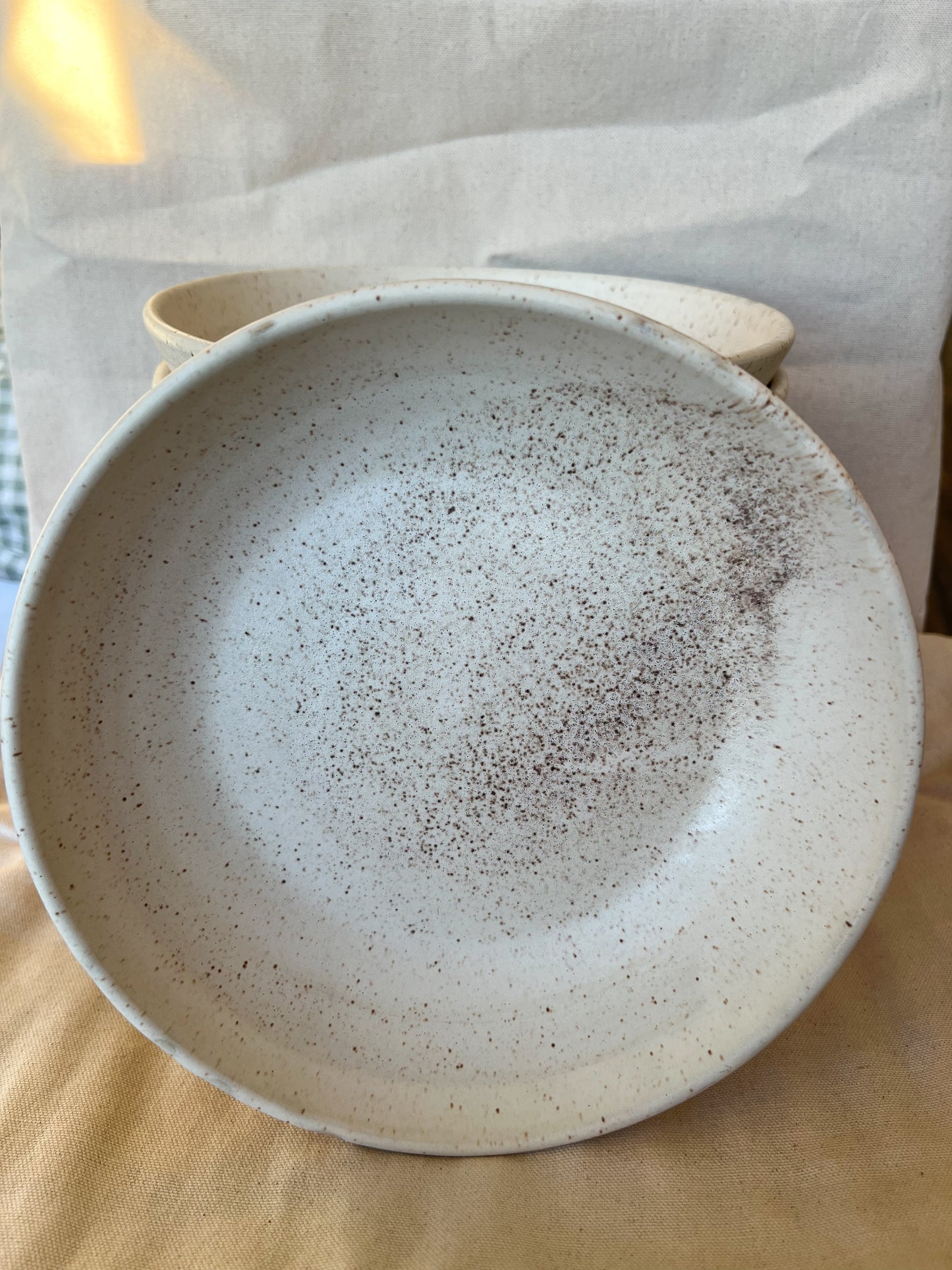 Speckled White Matte Pasta Bowl (Set of 2)