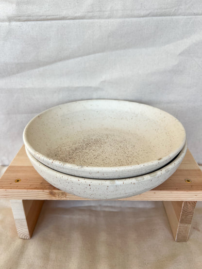 Speckled White Matte Pasta Bowl (Set of 2)